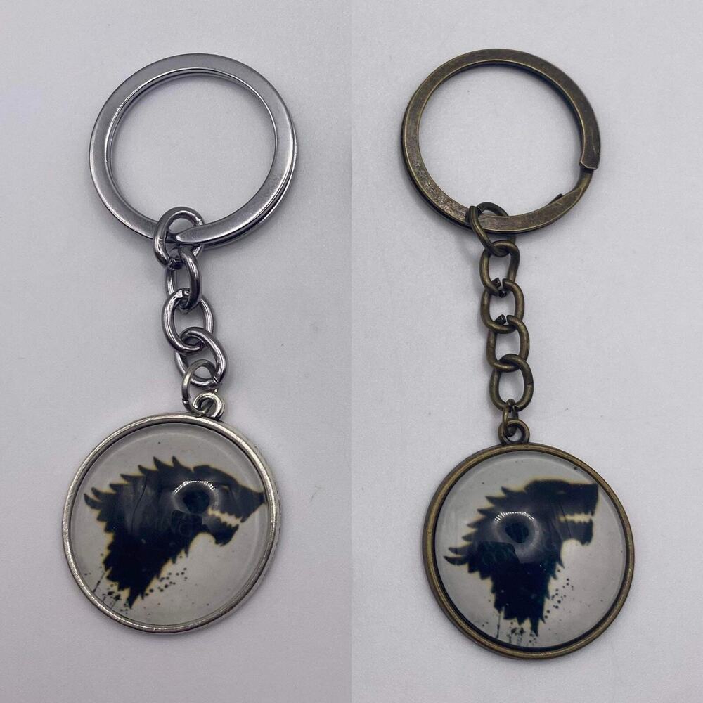 2X Game Of Thrones GOT‎ Stark Wolf Circle Key chain Keychain Collectibles